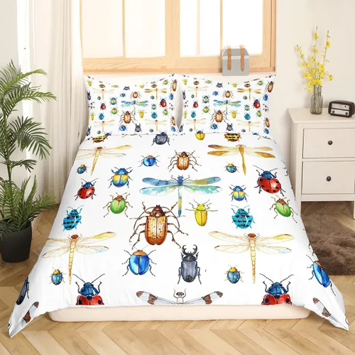 Miniatura 26 de Erosebridal Juego de ropa de cama con diseño de Feliz Navidad, adorable funda de edredón de muñeco de nieve tamaño individual para niños y niñas