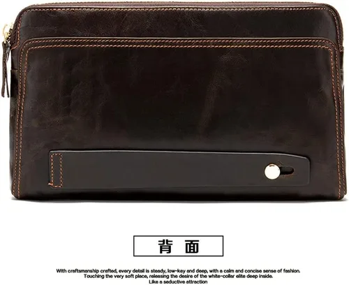 Miniatura 4 de Bolso de mano grande y largo de cuero para hombre, cartera de viaje, pasaporte, funda para teléfono celular, funda para tarjetas de crédito