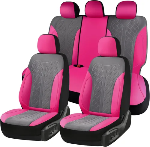 Miniatura 24 de Coverado Fundas de asiento delantero, fundas de asiento beige, 2 asientos, protectores de cuero para automóvil, paquete de 2, fundas de asiento