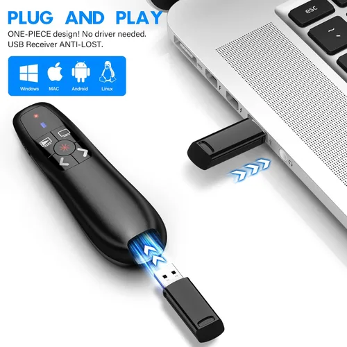 Miniatura 2 de Presentation Clicker Wireless Presenter Remote Clicker para Presentación de PowerPoint, RF 2.4GHz USB PowerPoint Clicker Slide Advancer con Control