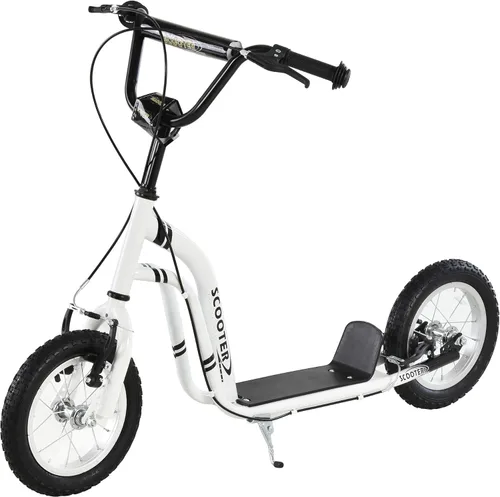 Miniatura 10 de Aosom Patinete con Frenos Duales de Pinza Delanteros y Traseros, Patinete de Ruedas Grandes para Edades 5+, Rueda Delantera Inflable de 12 Pulgadas