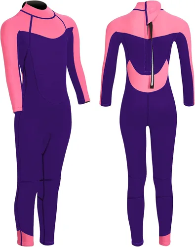 Miniatura 12 de Kid Wetsuit Neoprene Boys Girls 3mm Full Wet Suit, 2mm Shorty Toddles Thermal Swimsuit, Children Back Zipper Cold Water Warmth for Swimming Kayaking