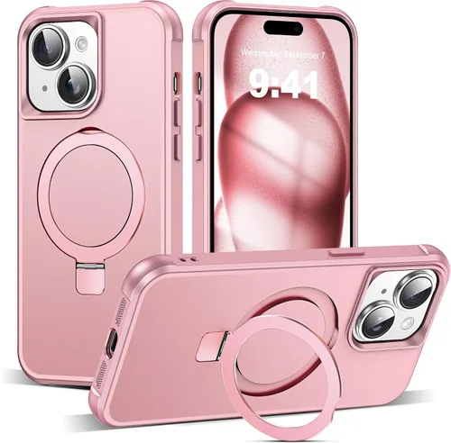 Miniatura 54 de SKYLMW – Funda compatible con iPhone 12 Pro Max y iPhone 13 Pro Max con soporte magnético invisible tipo anillo, fundas translúcidas para teléfonos