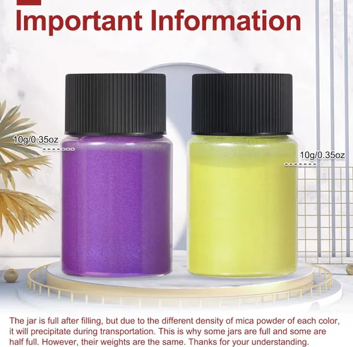 Miniatura 4 de CHANGTIKEJI Polvo de mica, 48 colores – 0.35 oz/botella de pigmento natural en polvo para resina epoxi, fabricación de jabón, fabricación de velas