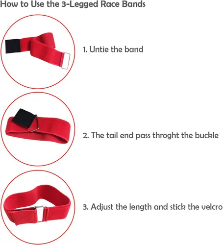 Miniatura 6 de 10 bandas de carreras de 3 patas, 3 patas, duraderas, firmes, elásticas, coloridas bandas de carreras de 3 patas para actividades al aire libre