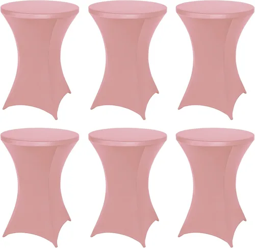 Miniatura 39 de FestiCorp Cubierta de Mesa de Spandex, Manteles Ajustados para Cóctel, Cubiertas de Mesa Redondas Elásticas Highboy para Fiesta, DJ, Bar, Boda, Rosa