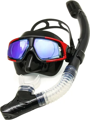 Miniatura 8 de Máscara de buceo óptica positiva, máscara de snorkel con lentes de vidrio templado, protección UV antivaho Silver Dive W/ Snorkel