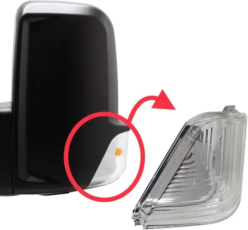 Miniatura 4 de Spieg Lente de luz intermitente para espejo lateral del conductor para Freightliner Mercedes Sprinter 2007-2018 sin bombilla (izquierda)