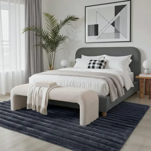 Miniatura 9 de GENIMO Alfombra de área de 5 x 7 pies para dormitorio, alfombra suave y antideslizante para niños y niñas, alfombras de felpa sólidas para sala