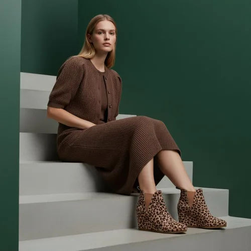 Miniatura 2 de Dunes Zoey - Botines de cuña para mujer, ante vegana suave, diseño fácil de poner, espuma viscoelástica, disponibles en anchos amplios