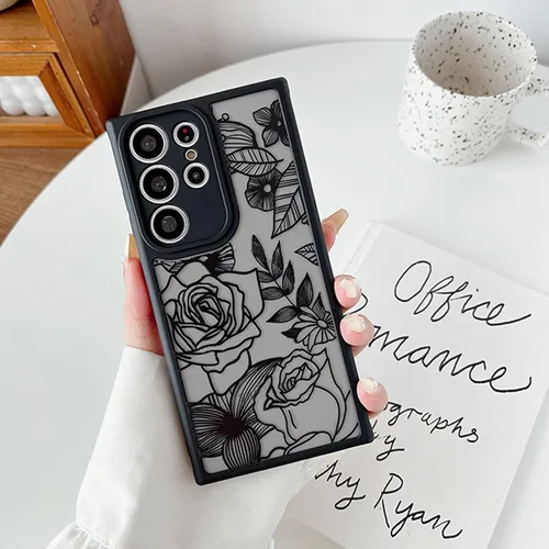 Miniatura 3 de XIZYO Funda protectora para Samsung Galaxy S23 Ultra con diseño floral, diseño floral, delgada, de TPU, a prueba de golpes, para mujeres y niñas