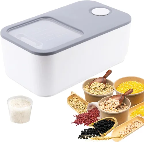 Miniatura 5 de Contenedor hermético de almacenamiento de arroz, contenedor de almacenamiento de arroz, almacenamiento de alimentos secos, tapa de 22 libras, cubo