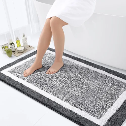 Miniatura 18 de OLANLY Alfombras de baño 24x16, tapete de baño de microfibra extra suave y absorbente, antideslizante, lavable a máquina, alfombra de baño esponjosa