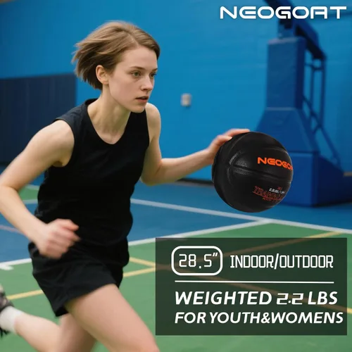 Miniatura 4 de 3LBS/2.2LBS 29.5"/28.5" Weighted Heavy Basketball Training Equipment for in& Outdoor Improving Handling Dribbling, Passing&Rebounding Skills