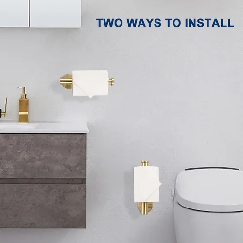 Miniatura 5 de NearMoon Soporte de papel higiénico autoadhesivo, Premium SUS304 de acero inoxidable engrosado, resistente a la oxidación, sin necesidad de taladrar