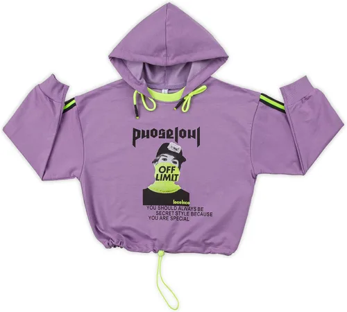 Miniatura 2 de LOCO LOCO - Conjunto de sudadera para niñas de algodón con capucha y pantalones deportivos para niñas de 9 a 15 años