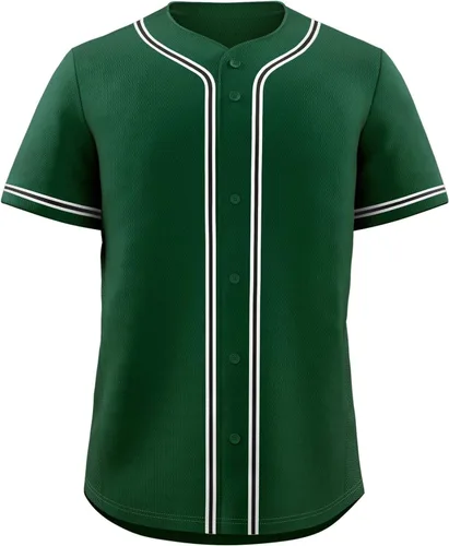 Miniatura 19 de KXK Camiseta de béisbol en blanco para hombre, camisas casuales con botones, manga corta, uniforme deportivo de equipo activo