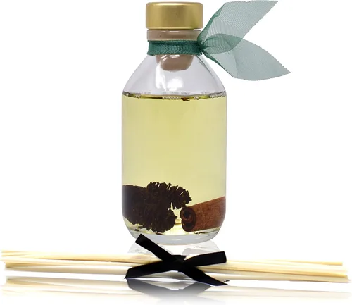 Miniatura 2 de Juego de regalo de aceite difusor de varillas de piñas de canela Conos de pino leñoso, maderas, agujas de abeto, canela, clavo y sándalo Conos