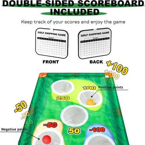 Miniatura 6 de TOY Life Juego de Cornhole de Golf Juego de Golf Corn Hole Set Juego de Golf Chipping para Adultos y Niños Juego de Golf de Patio Trasero Juego