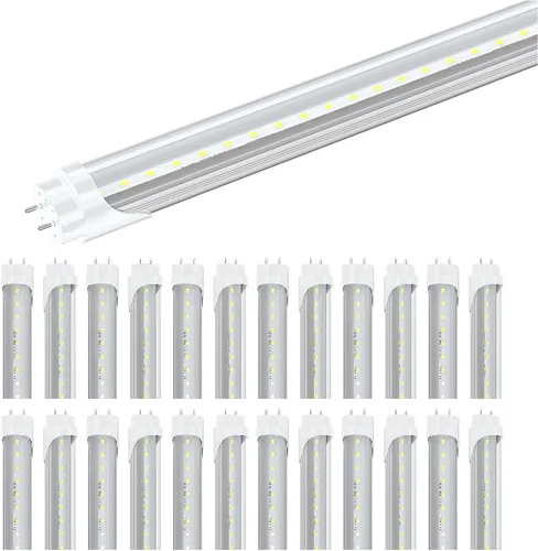 Tubo de luces LED T8 de 4 pies, paquete de 25 unidades, grado comercial para oficina y supermercado, 3000 lm súper brillante, 22 W (ecualización de