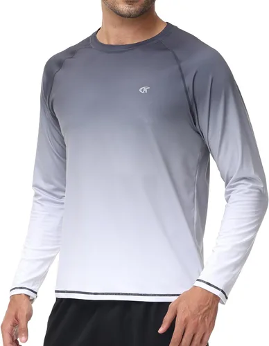 Miniatura 10 de Camisetas de natación de manga larga para hombres Rashguard UPF 50+ Camisa de protección solar UV Atlética Entrenamiento Correr Senderismo Camiseta