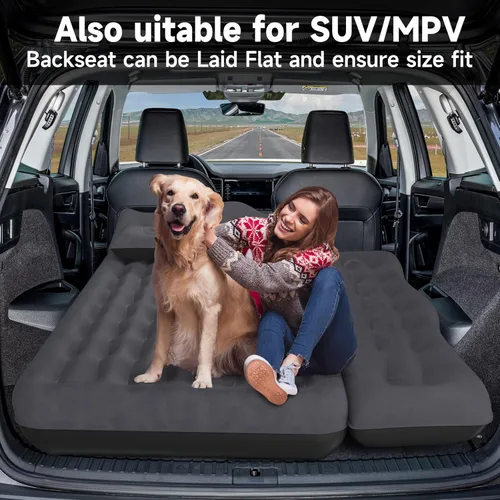 Miniatura 2 de Colchón de aire del coche del asiento trasero: cama inflable de camping de coche SUV para camión furgoneta, almohadilla de dormir gruesa de doble