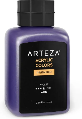 Miniatura 19 de ARTEZA Pintura acrílica, A100 amarillo limón, 33.8 onzas líquidas, tarro de 30.3 fl oz, opaco, de secado rápido, pinturas acrílicas para pintar A503