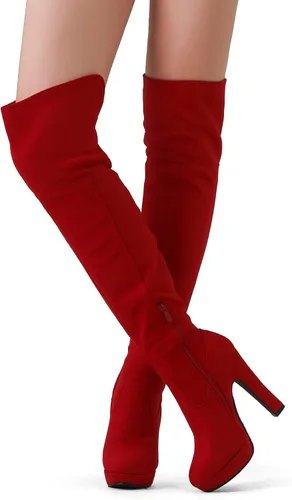 Miniatura 5 de DREAM PAIRS - Botas altas por encima de la rodilla para mujer, con tacón grueso y plataforma