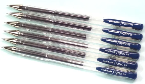 Miniatura 2 de Uni-ball Signo - Bolígrafo estándar de tinta de gel UM-100 (UM100.64), azul negro, 0.020 in, 6 bolígrafos por paquete (importación japonesa)