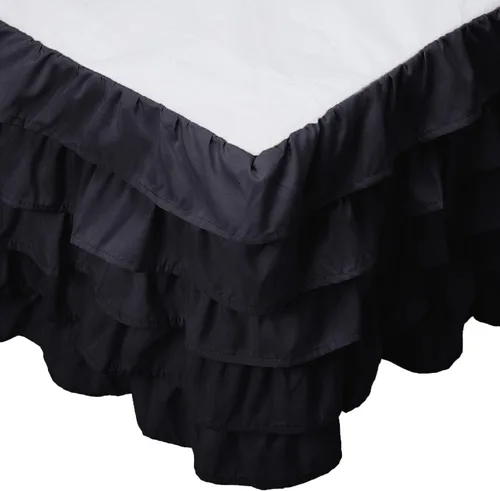 Miniatura 17 de Elegant Comfort Leila Collection - Falda de cama con múltiples volantes, 1500 hilos por pulgada cuadrada, calidad egipcia, con volantes antipolvo
