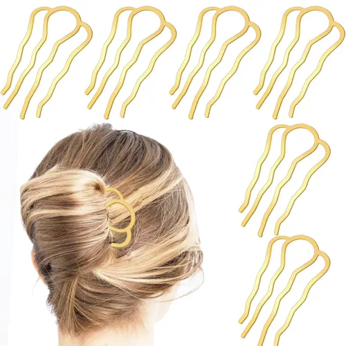 Miniatura 11 de 6 peines laterales de metal para el cabello, pinzas para el cabello, pinzas para el cabello, para moño, forma de U para peinado vintage, accesorios