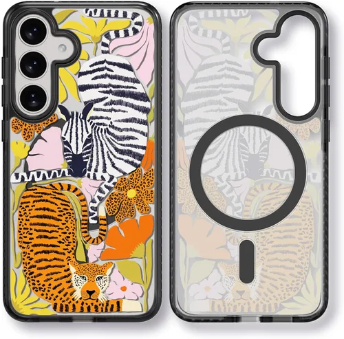 Miniatura 192 de Rosarnnah Funda compatible con Samsung Galaxy S24 Ultra, bonita estética, a la moda, divertida funda con estampado de gatito y gato, duradera a