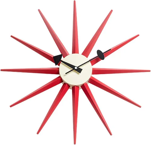 Miniatura 3 de SHISEDECO Reloj asterisco moderno en negro, sin tictac, diseño retro de mediados de siglo, reloj de cuarzo de pared silencioso decorativo