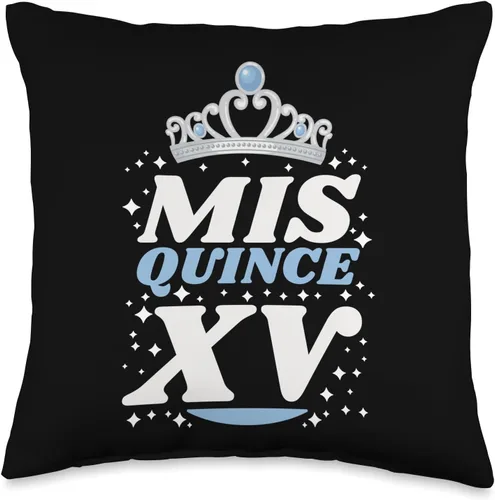 15 Birthday Quinceanera Gifts for Mis XV Sweet 15 Mexican Birthday Party Quinceanera Mis Quince Años - Almohada de 16 x 16 pulgadas, multicolor