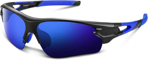 BEACOOL Polarized Sports Sunglasses for Men Women Youth Baseball Fishing Cycling Running Golf Motorcycle Tac Glasses UV400 Azul brillante