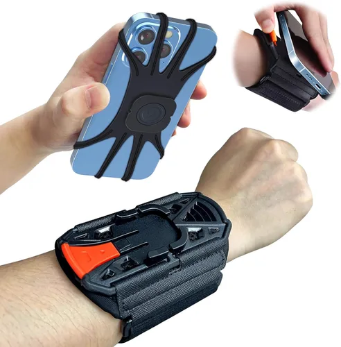Miniatura 8 de Brazalete soporte para teléfono con rotación de 360° y desmontable, compatible con iPhone 15/14/13/12/Pro/Pro, etc., para Samsung y más, se adapta a