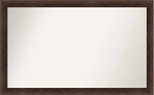 Miniatura 470 de Amanti Art Espejo de pared personalizado no biselado (24 x 27 pulgadas), marco estrecho de nogal chipre - varios tamaños personalizados - Espejo