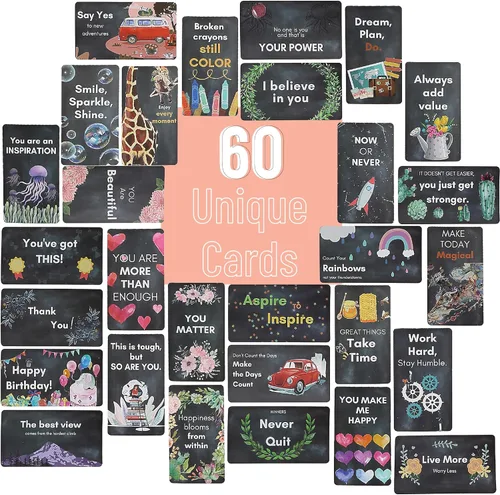 Miniatura 2 de Mr. Pen Tarjetas inspiradoras – 60 tarjetas de afirmaciones positivas y motivacionales con citas únicas, temas de bondad, tamaño de tarjeta de Tema