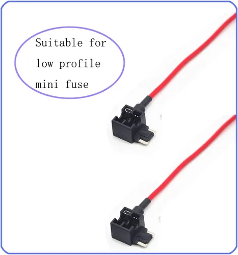 Miniatura 2 de Adaptador TAP de fusible para automóvil de calibre 16, 2 piezas, para fusibles tipo cuchilla de perfil bajo + 8 piezas de mini fusible de perfil