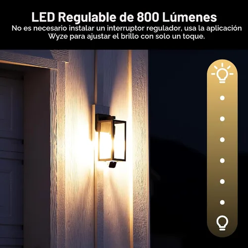 Miniatura 2 de Accesorio de foco WYZE, solo compatible con la cámara de seguridad de foco WYZE, foco LED regulable de 800 lúmenes, blanco suave 3000K, base E26