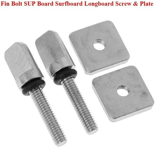 Miniatura 4 de 8 juegos de pernos de aleta de acero inoxidable SUP Junta Tabla de surf Longboard Tornillo y placa