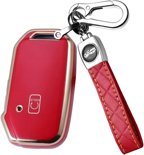 Miniatura 23 de ontto Llavero de 5 botones para llavero Kia Smart Remote con llavero para Sportage Stinger Cerato Ceed Forte TPU Key Bag Beige