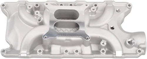 Miniatura 8 de Colector de admisión de doble plano satinado Compatible con SBC de bloque pequeño Chevy 265 350 400 de 1956-1986