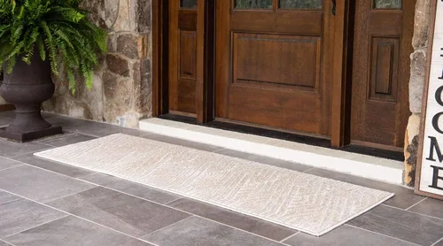 Miniatura 3 de Unique Loom Sabrina Soto Outdoor Collection Alfombra moderna, vibrante y tallada, 2 x 6 pies, beige