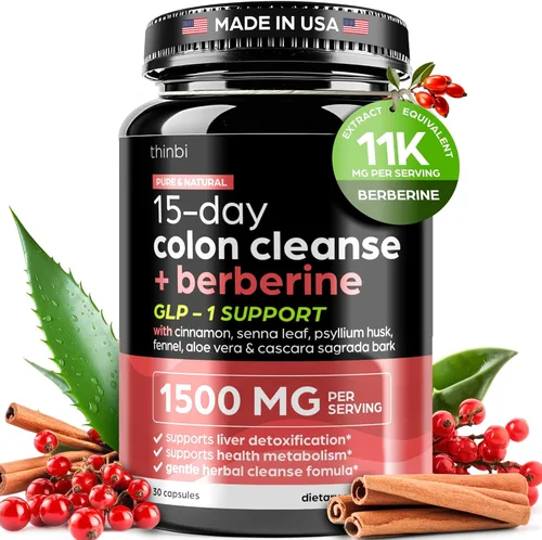 Limpieza cetogénica avanzada de colon con berberina 1500 mg – 15 días de desintoxicación de parásitos para hombres y mujeres – Fórmula extra fuerte