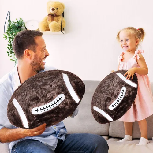 Miniatura 5 de Jetec 2 piezas de almohada de fútbol esponjosa suave en forma de lindo fútbol, decoración deportiva redonda de felpa con tema deportivo, cojín
