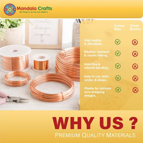 Miniatura 2 de Mandala Crafts Alambre de cobre puro calibre 18 para hacer joyas, envolver, esculpir y electroculturar jardinería – 3.3 x 5 yardas surtido