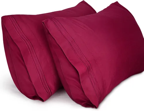 Miniatura 19 de Lirex Fundas de almohada (paquete de 2), fundas de almohada de microfibra cepillada suave de 1800 hilos, lavables a máquina, sin arrugas, Gris