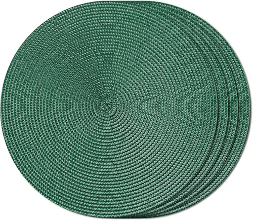 Miniatura 14 de FunWheat Juego de 4 manteles individuales redondos trenzados para mesas de comedor, tejidos, lavables, antideslizantes, pequeños de 13 pulgadas