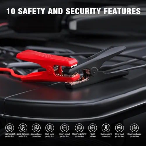 Miniatura 6 de NEXPOW Arrancador de coche X7 3000A, batería portátil de 12 V con carga rápida bidireccional PD de 60 W, pantalla HD de 3.2 pulgadas, hasta 12 L